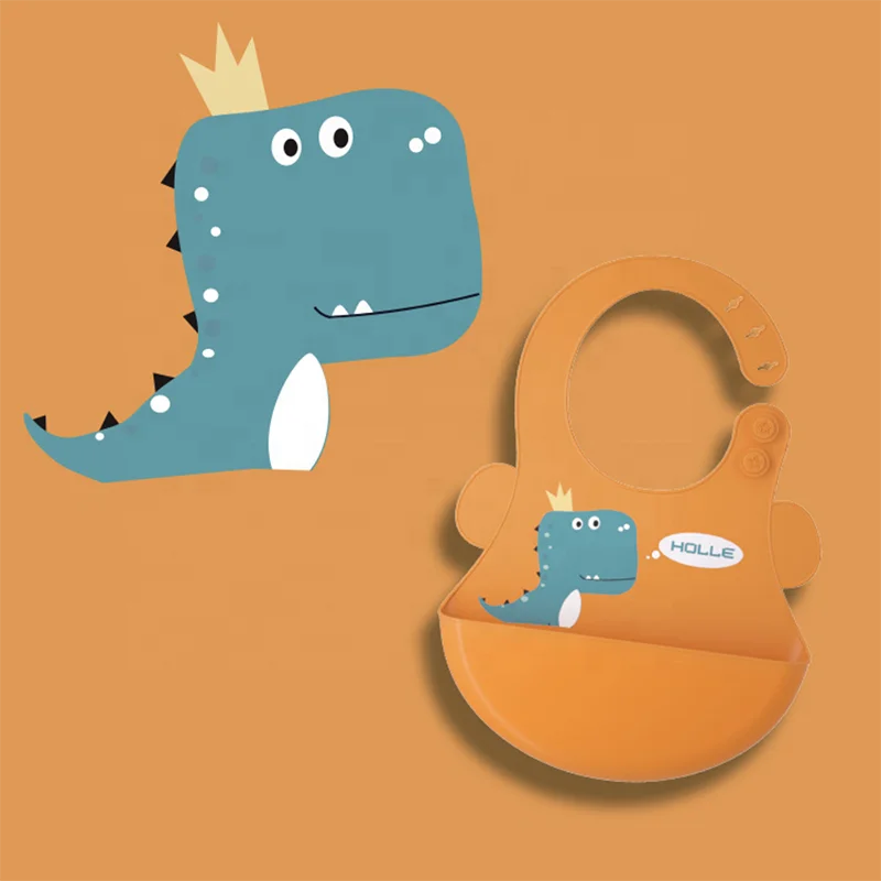 Нагрудник с принтом животных, детские слюнявчики для кормления, водонепроницаемые Силиконовые Слюнявчики