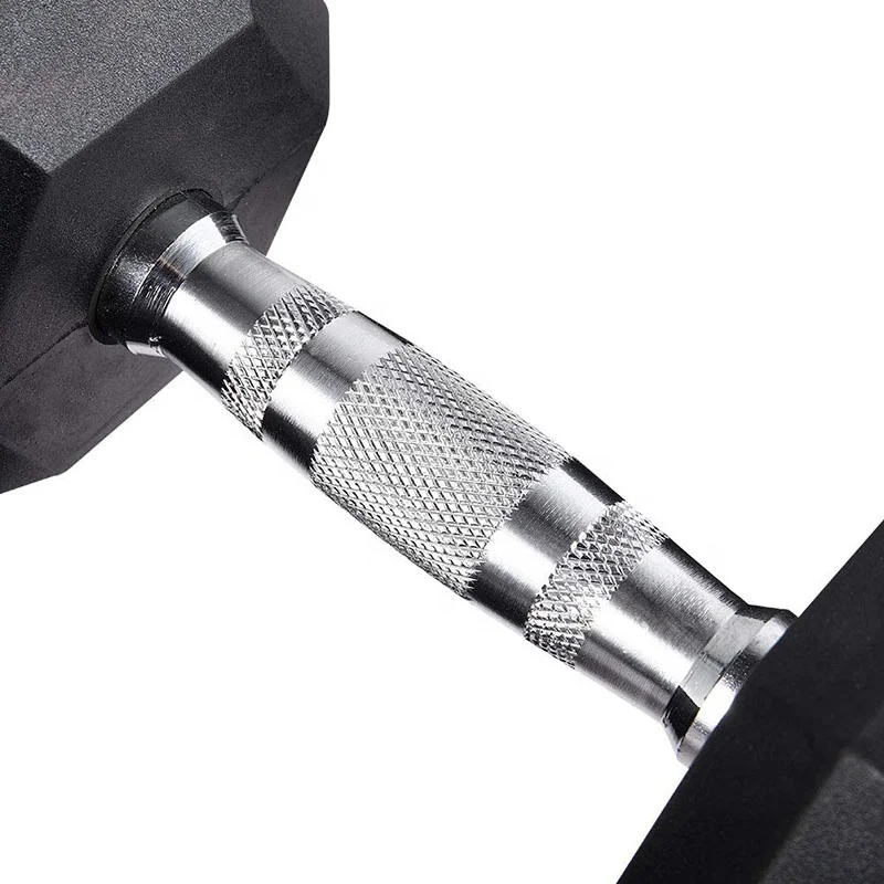 Custom Logo Black Rubber Hex Dumbbell Lbs Home Gym Hexagon Dumbbells kg Weights Set 20kg 50kg Hex Rubber Dumbbells