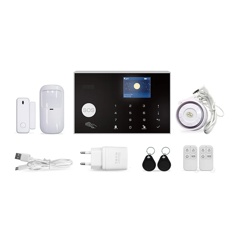 Tuya Smart WIFI 3G/4G GSM Wired Wireless Home Security Alarm System with Google Alexa IP Camera for Home Burglar