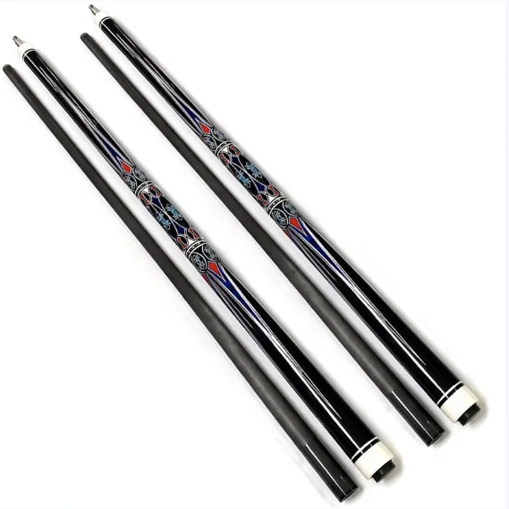 High Quality 1/2-PC Carbon Fiber Handmade Pool Cue Billiard Cue Steel-Joint Brass-Joint Maple-Butt 10mm Leather Protectors