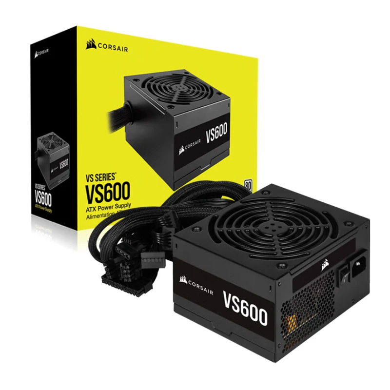 Uscorsair Vs серия Vs600 Сертифицированный немодульный блок питания Atx 80 + белый источник для настольного