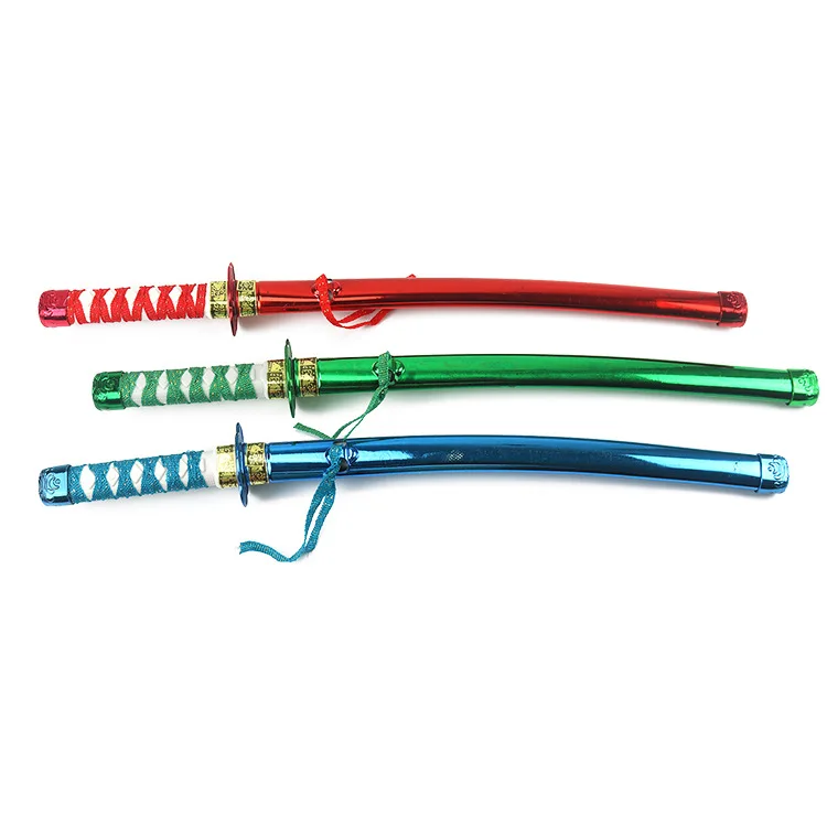 Детская японская серия ниндзя, оружие, пластиковые игрушки, гальванизированный самурайский меч, 3 цвета, Смешанная упаковка