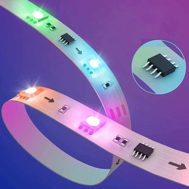 Led Strip Light Alexa Wifi Voice Control Tuya Smart Lamp Rgb 5050 Flexible Tape Diode Waterproof Luces