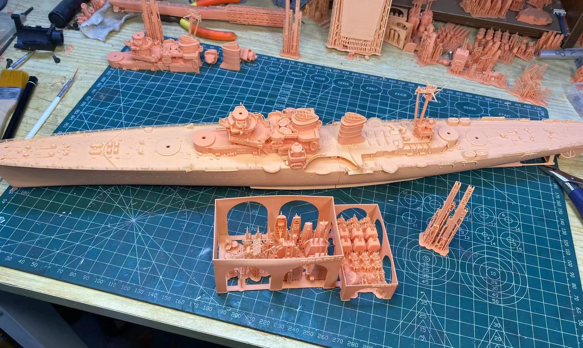 3D printed kits 1/350 Italian Duca degli Abruzzi class cruisers (full hull)