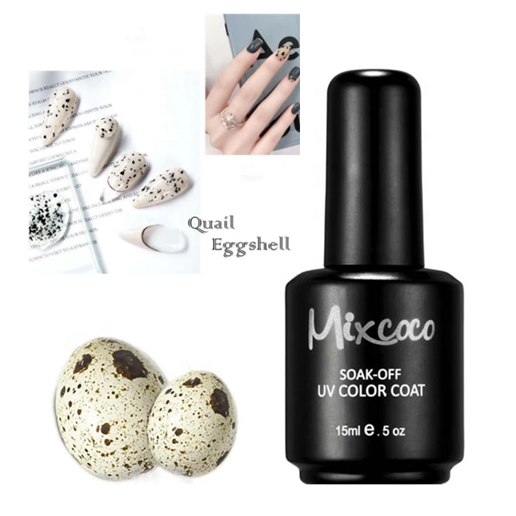 New Arrival Mixcoco 2021 Private Label Gel Nail Polish Wholesale UV Quail Gel Polish Soak Off Eggshell Top Coat Gel Polish