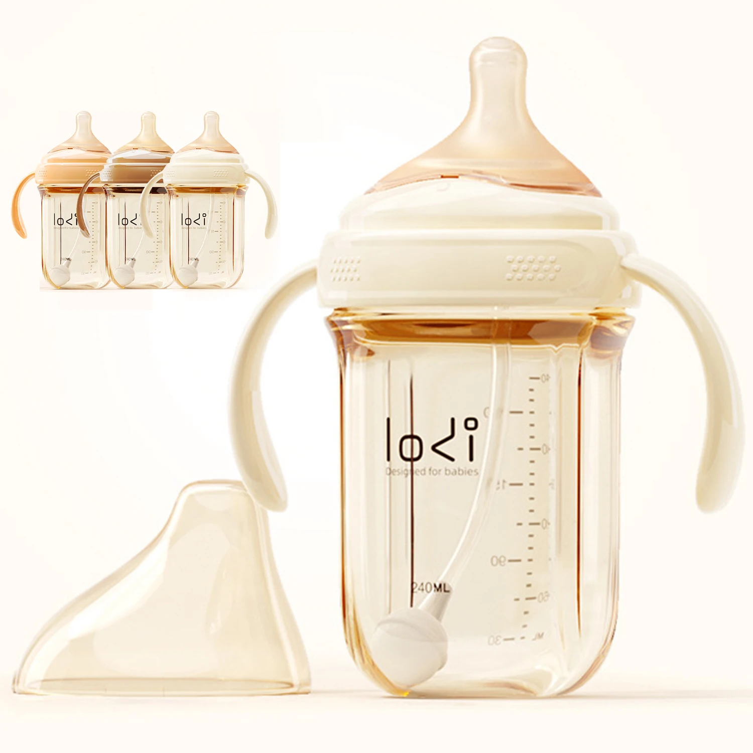 New Baby Feeding Milk Glass Bottle BPA Free Baby Bottles with Silicone Nipple Newborn 0 to 12 Months Baby Feeding Bottle