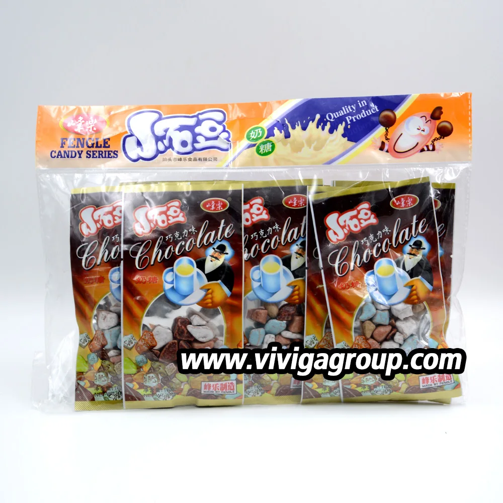Hard chewy stone shape chocolate rock candy