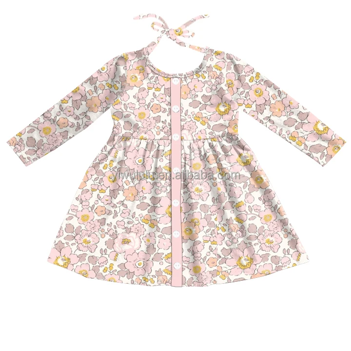 Children Girls Dress Fall Winter New Design Girls Floral Dress