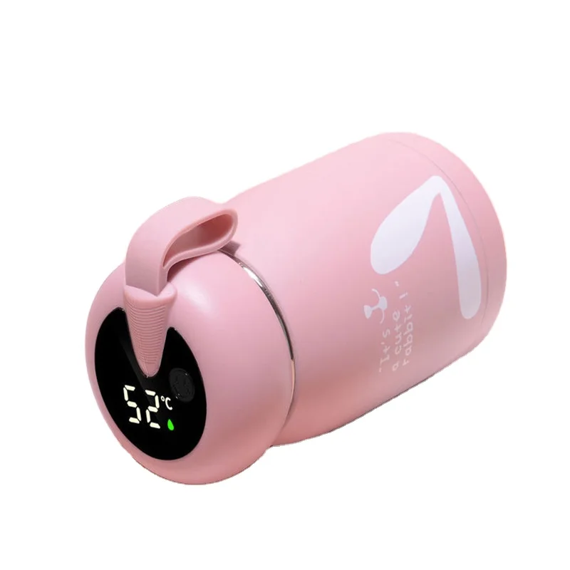 children rabbit touch display temperature control thermal mug smart stainless steel Insulated water bottle