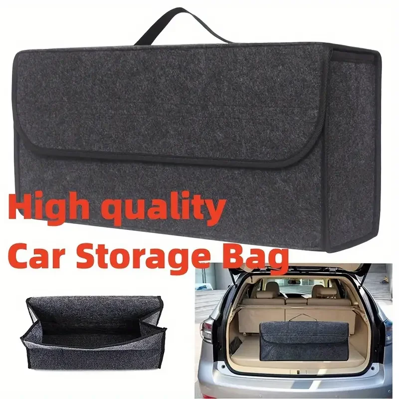 Car Storage Box Portable Foldable Car Trunk Organizer Felt Cloth Storage Box Car Interior Stowing Tidying Container Bag