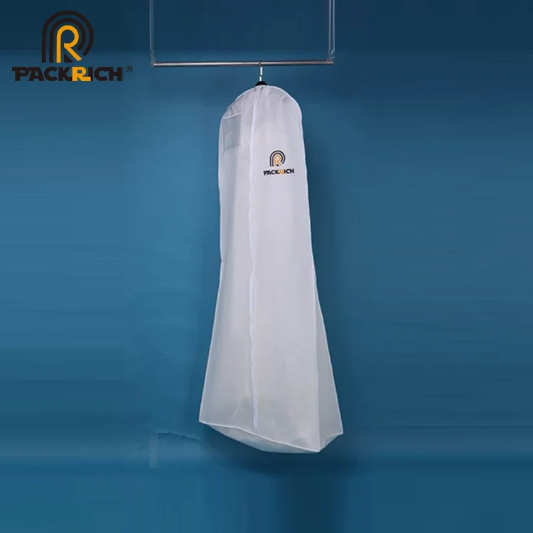 Wholesale Custom Nylon Leather Garment Bag Luxury Long Suit Cover for Bridal Gown Low MOQ Printing Handled Clothes Storage Bag