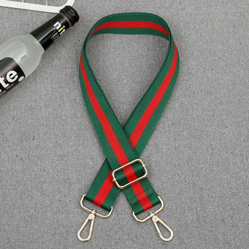 REWIN Green Red Strap Replacement Stripe Webbing Fabric Thick Bag Shoulder Strap For Small Handbags