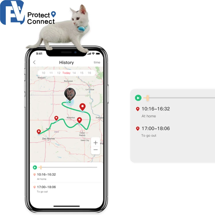 Compete Tractive GPS, EVIEW EV-206M Small Pets Dog Fitness Tracker 4G Waterproof GPS Collar Locate your furry friend