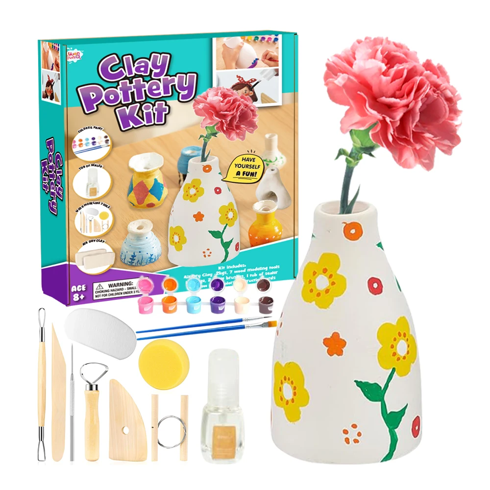 Sculpting Tools & Painting Diy Kits Clay Maker For Beginners With Modeling Clays Art And Crafts Kits For Kids Ages 6+
