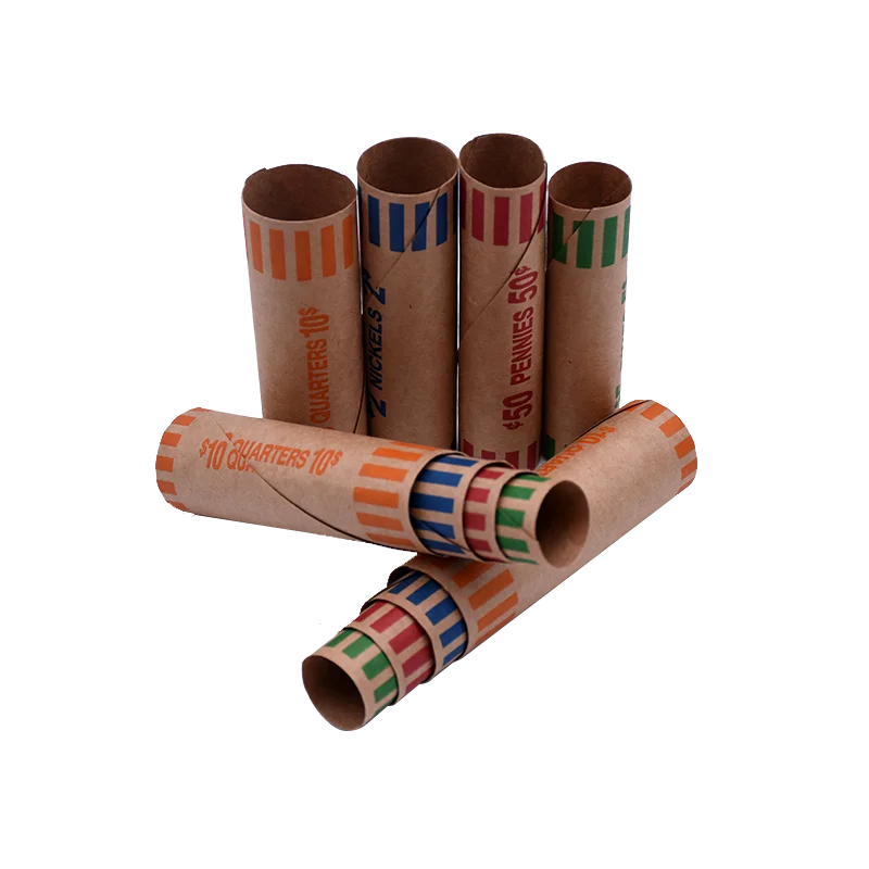 Burst Resistant Assorted Preformed Coin Roll Wrappers Heavy Duty Cartridge-Style Coin Roller Tubes