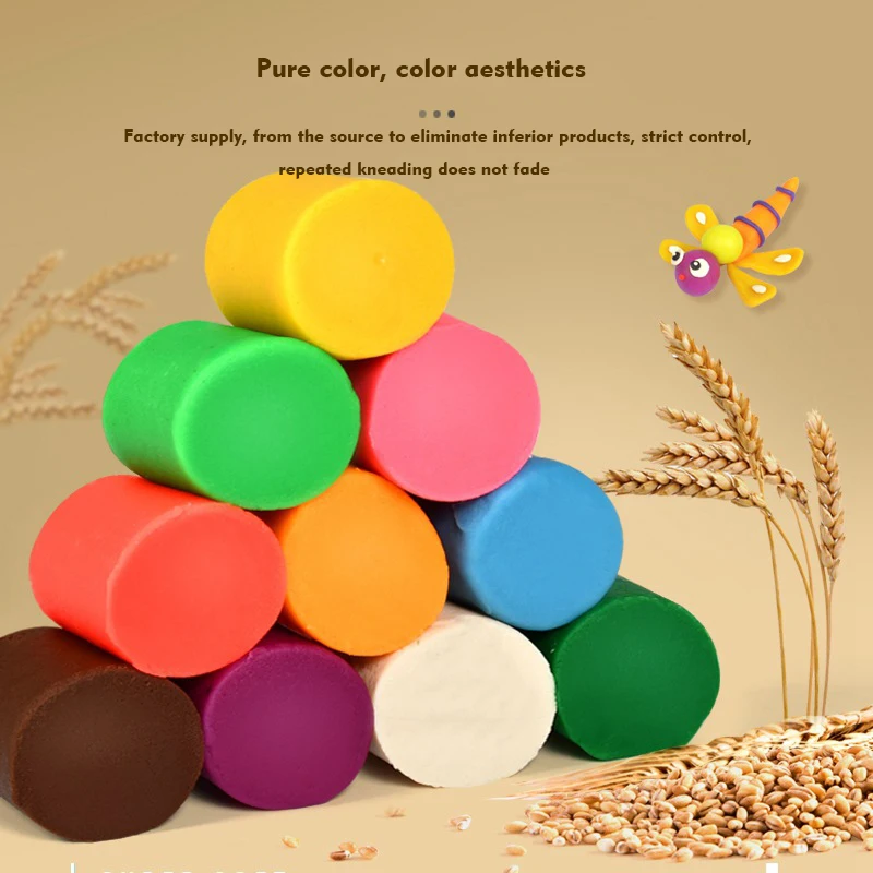 Bview Art 50g canned colored clay refill 24 colors large cup bottle wheat flour handmade Plasticine kindergarten DIY toys