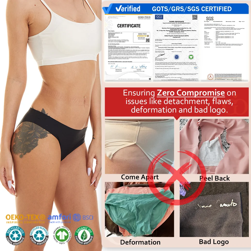 Custom Logo Seamless Women Panties Brazilian Ice Silk Traceless No Show One Piece Bonded Ladies Panties Seamless Underwear