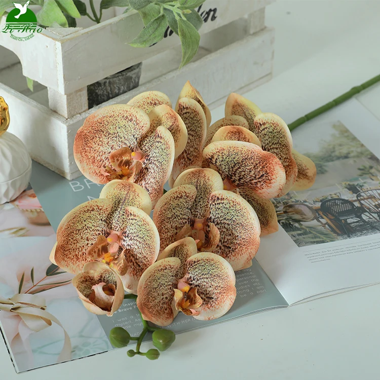 Fake Faux Phalaenopsis Orchid Artificial Flowers Wedding Single Stem Real Touch Latex Butterfly Orchid Wedding Decoration