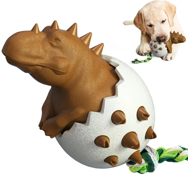 Pet Christmas gift dinosaur eggs dog teeth grinding toy Sturdy teething pet toy