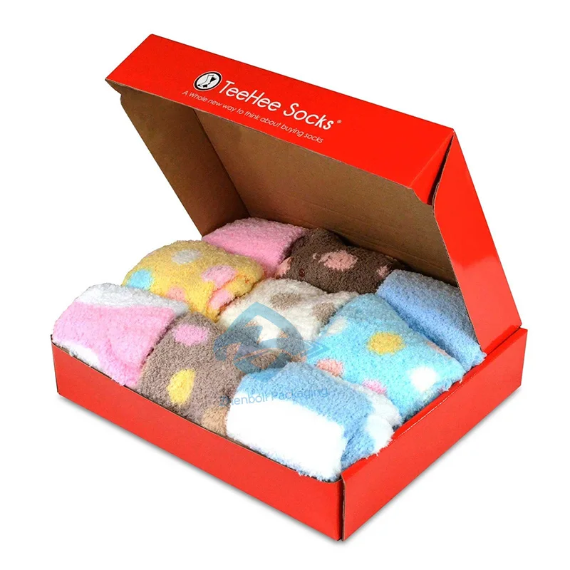 Custom Printed Sock Box Newest Fashion Colorful Custom All Over Print Carton Shipping Boxes For Socks