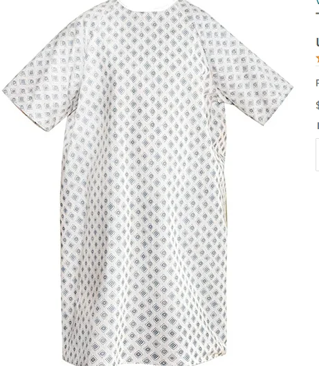 2023 Customized 3-Packs Hospital Clothing Printed Cotton Patient Gown