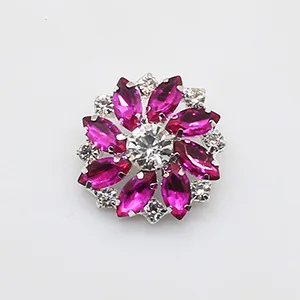 Manufacturers wholesale 28mm jewelry flower-shaped rhinestone glass DIY hand diamond decorated button shirt