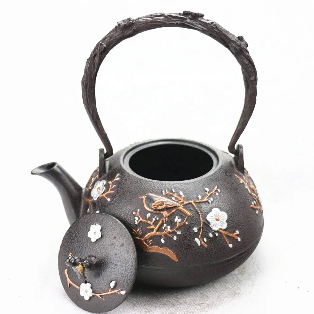 Japanese Cast Iron Teapot Metal Cast Iron Japaneae Teapot With Infuser Enamel Coating Chinese Style For Gift