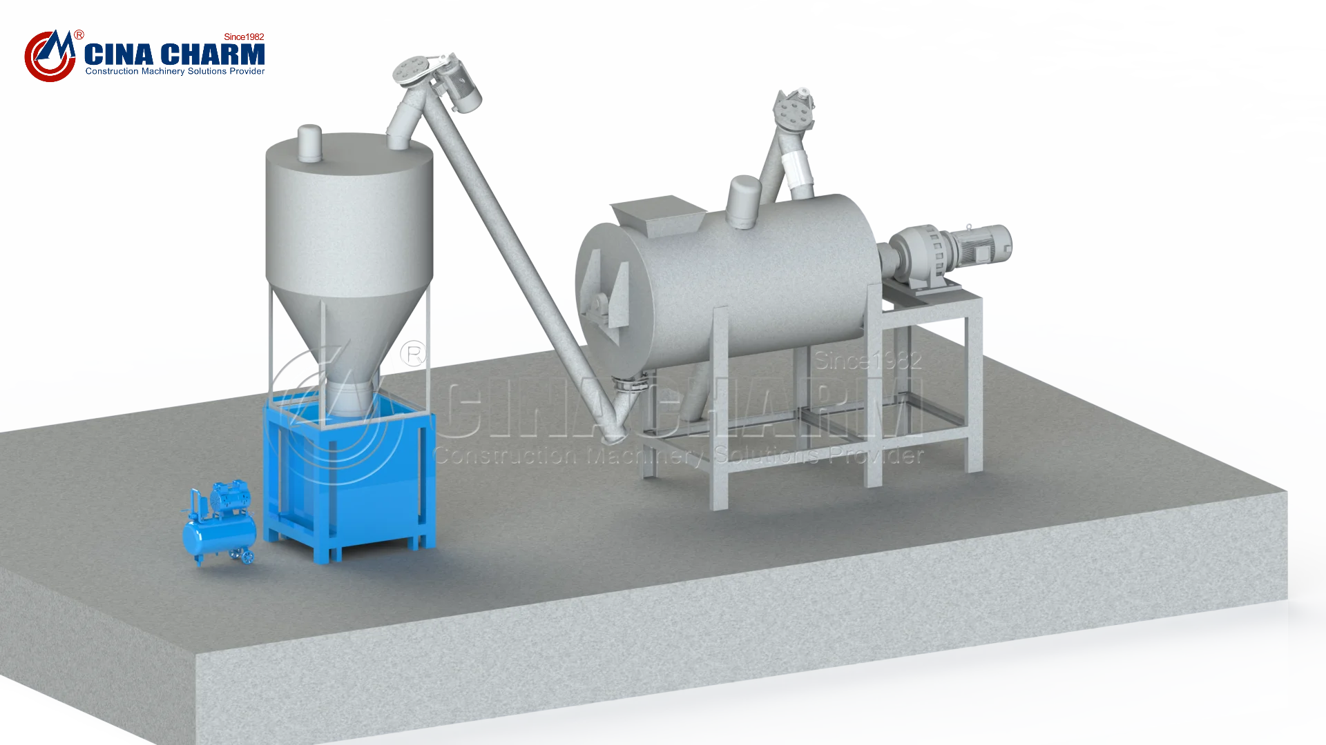 New Arrival dry mix mortar mixer 3-5 T/H Tile Adhesive Mix Making Machine 1-3t/h Dry Mortar Mixing Machine for sale