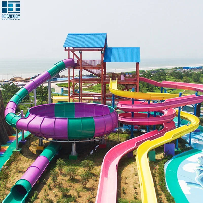 Коммерческая водная горка из стекловолокна, большая горка для бассейна