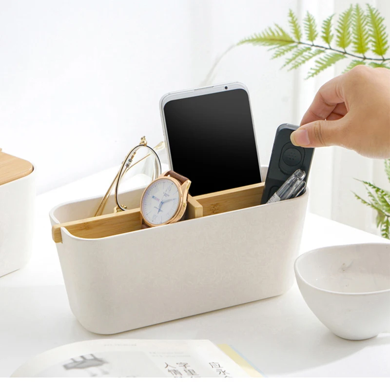 
Modern luxury customized multifunction home accessories bamboo storage makeup box organizer 