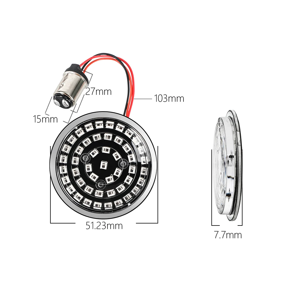 Rear Side Marker Tractor Light Led Filn Indication Metal Indicators Cable 1157 Strobe Led Turn Signal Lights 22mm