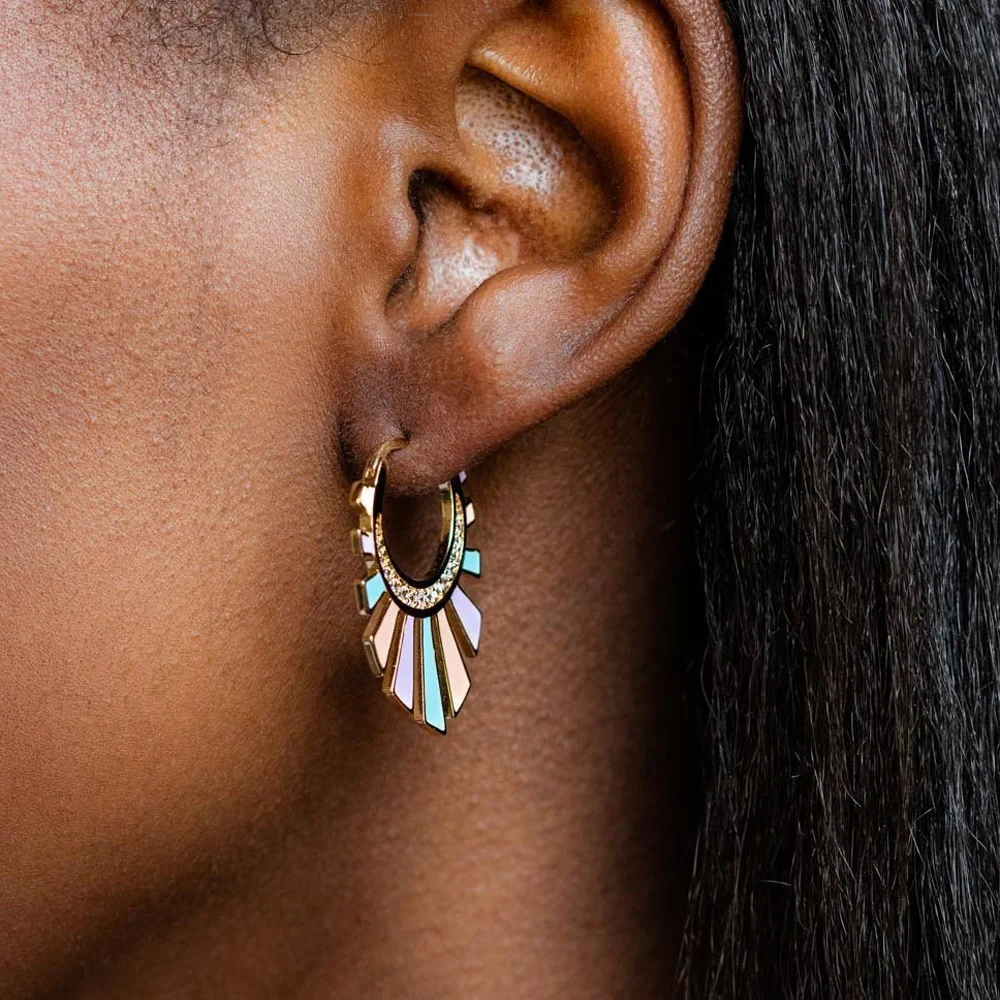 promotion pastel colorful enamel spikes geometric women fashion earring jewelry in stock