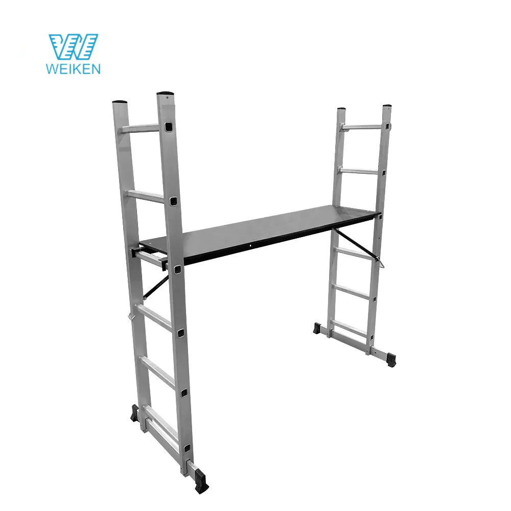 6 steps silver aluminium ladder frame scaffolding multi functional ladders for sale
