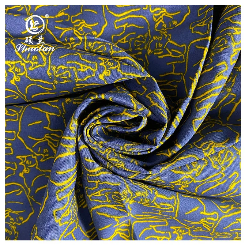 2023 Textile Rayon Woven  Poplin Fabric Printed  Factory Delivery  100% Cotton Fabric For Grade Suits and Shirts