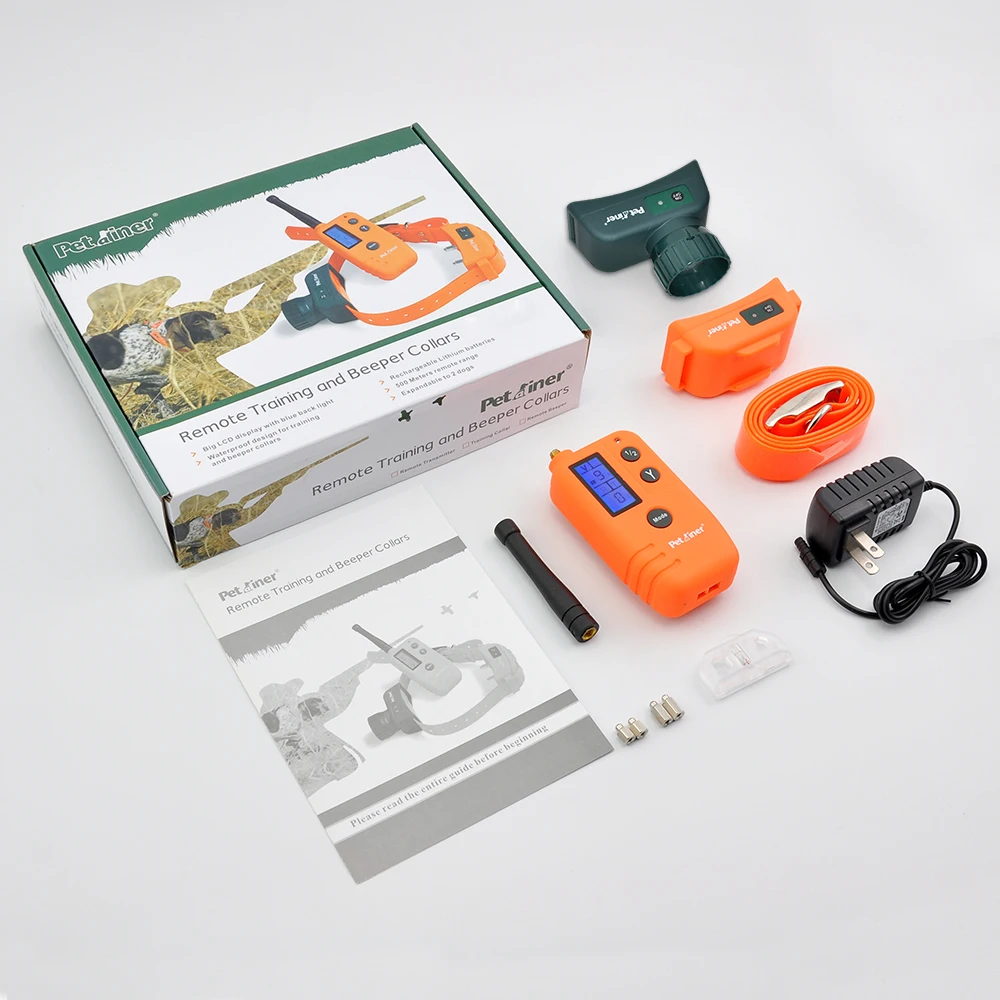 For 2 dogs collar PET TRAINER Hunter Beeper Dog Training Collar waterproof 1 transm+2 collar+2 receiver+2 beeper