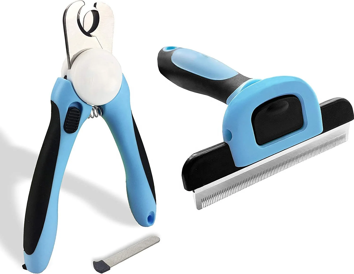 Dog & Cat Grooming Brush with Safety Guard to Avoid Over Cutting Free Nail File