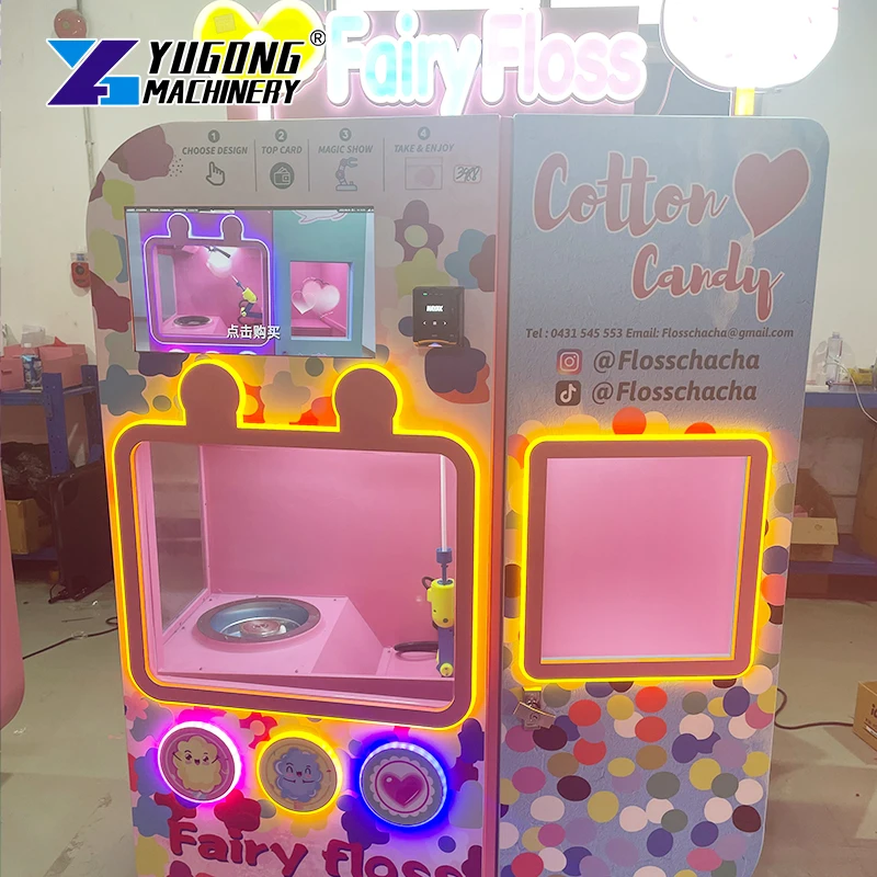 Industrial full automatic sugar cotton candy robot machine commercial sweet cotton candy making machine