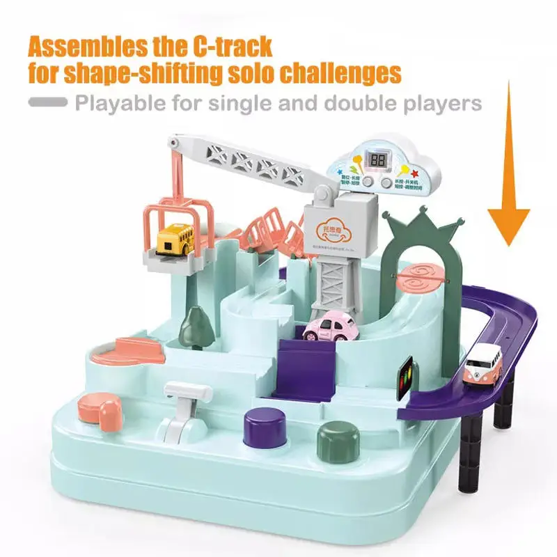 2024 Interactive Games Educational Toys Splicing Adventure Coche de pista Slot Car Set Toy Gravity Sliding Mini Track Car