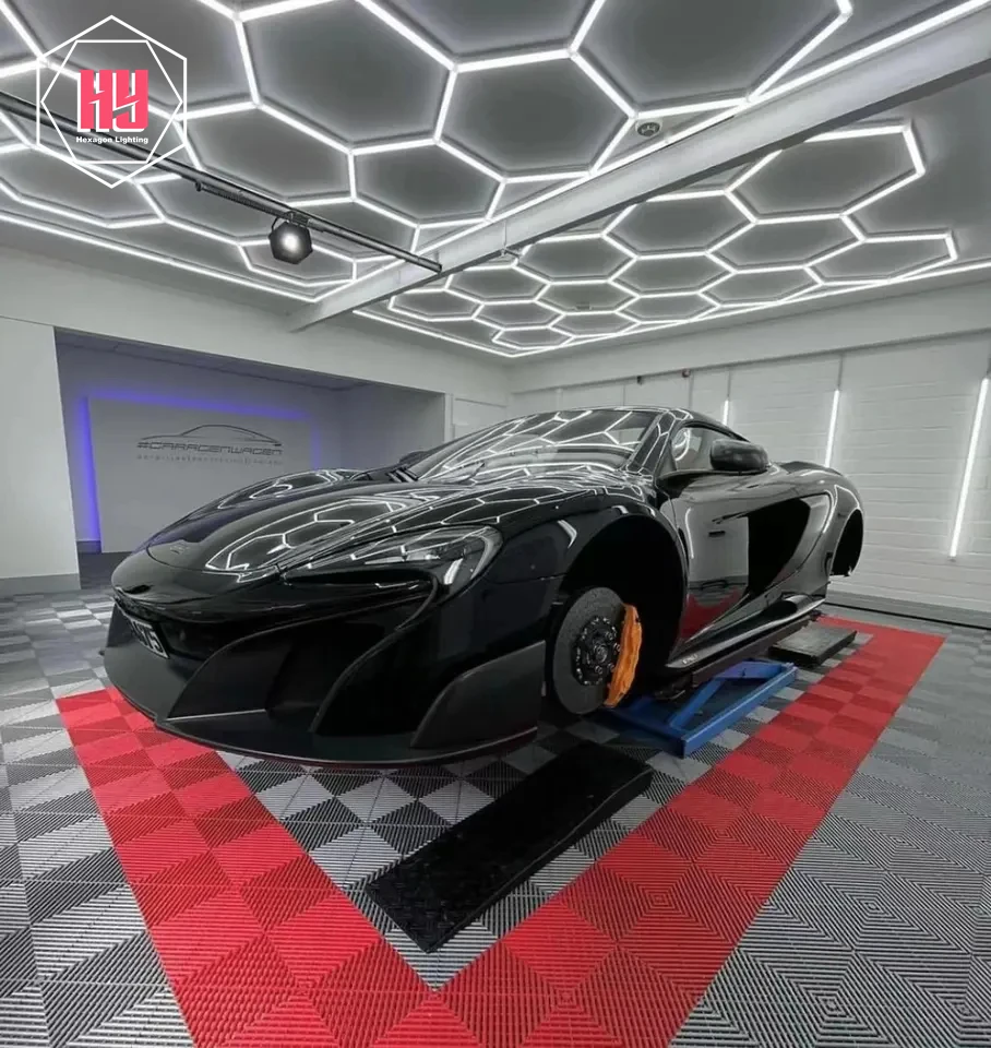 Scarcity Sgcb Interior Inspection Auto Car Tunnel Detailing Lights Hand Work Led Linear Hexagon Ceiling Detailing Light