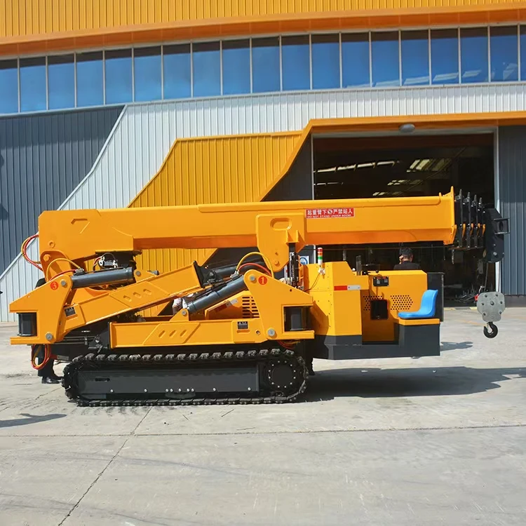 P-198 New Upgraded 12 Ton Super Performance Foldable Boom Spider Crane Crawler Type Remote Control Diesel Power Spyder Crane