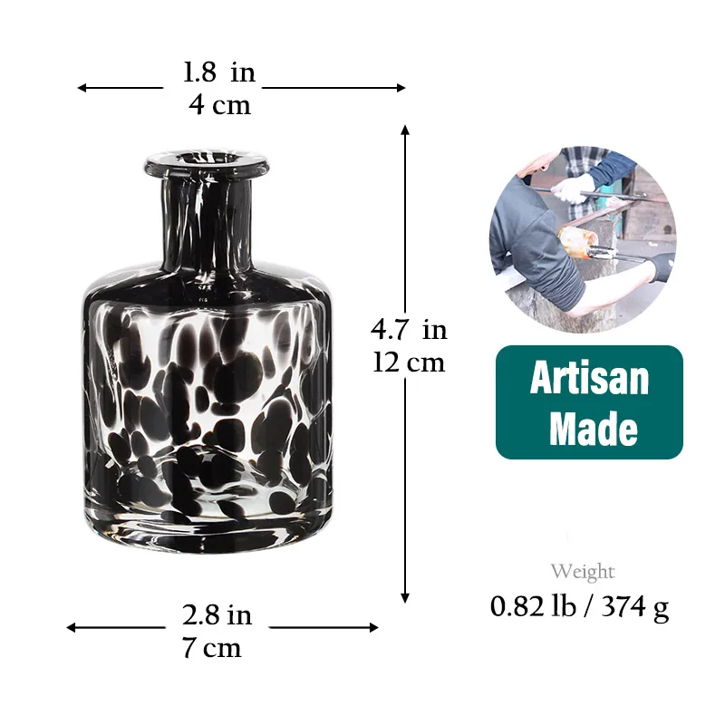 Samlife Colored Hand Blown Vintage Art Mini Flower Bud Vases Classic Colorful Mexican Confetti Glass Vase