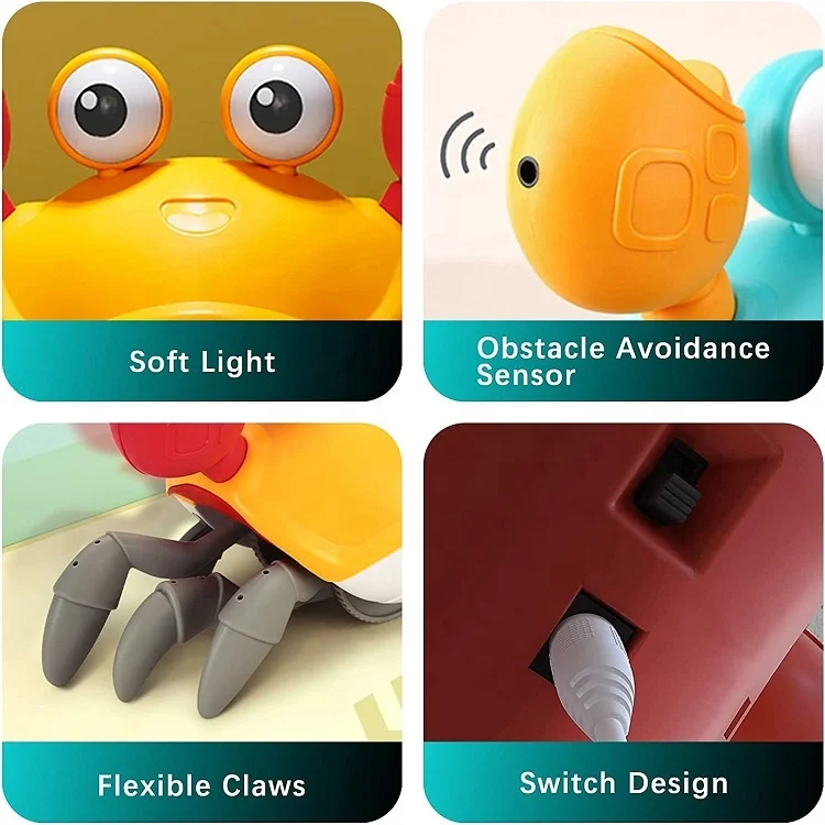 Crawling Crab Baby Toy Toddlers Musical Toy Sensory Walking Crab Toy with Light