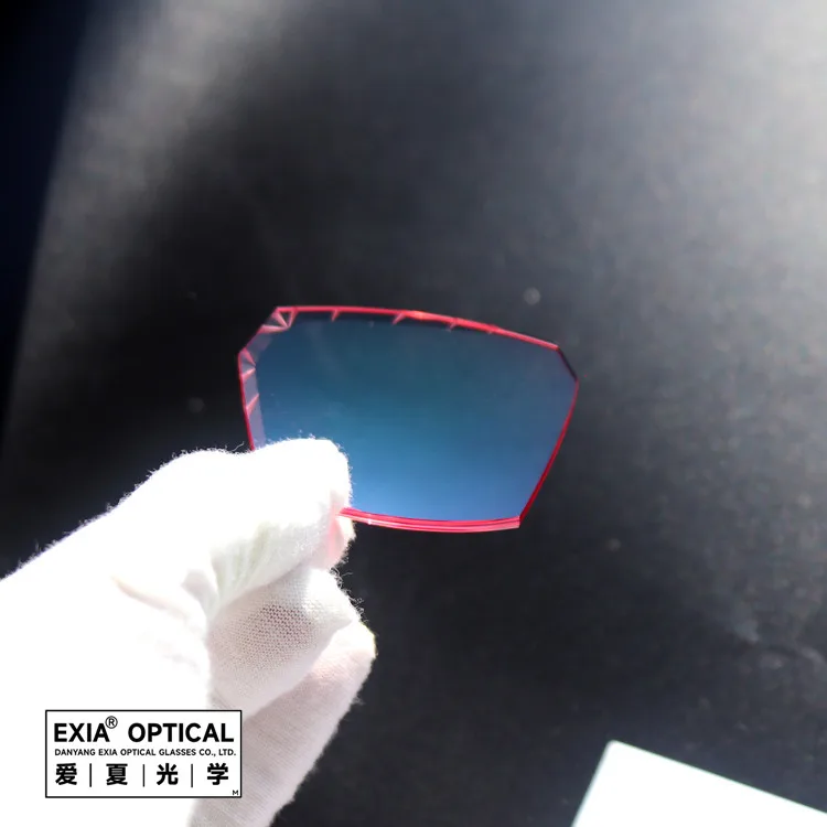 EXIA X26CUT2 Photochromic Pink MR-8 1.61 Rimless Cutting Lenses HMC Anti-Reflective Coatings Green HMC