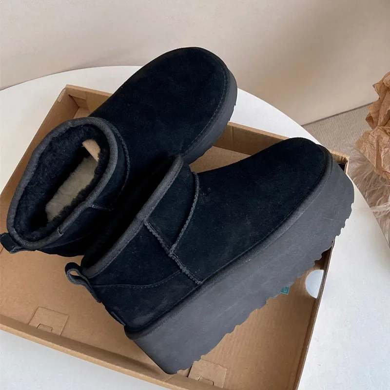 TX 100% sheepskin non-slip EVA sole Winter new snow women boots tall fur one thick sole design snow boots