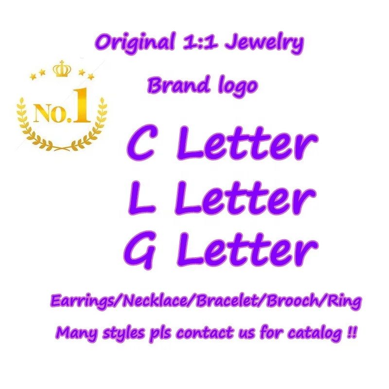 Famous Designer Luxury Brand Full Cd Double Letter C Necklace