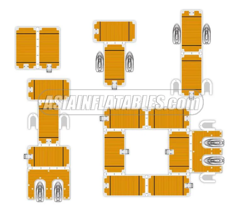 Outdoor Inflatable Swim Island Floating Raft Inflatable Floating Water Jet Ski Dock Floats Platform With Ladder