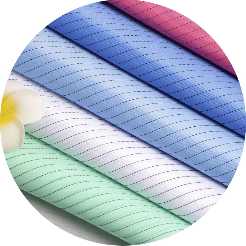 100D 98% polyester+2%conductive fiber ESD 5mm Strip Fabric for Cleanroom Anti Static Clothes