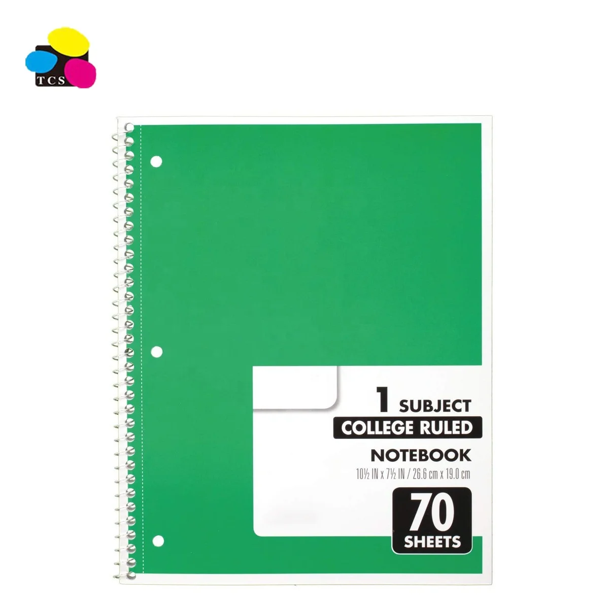 
Wholesale factory 6 Packed 10 1/2 x 7 1/2 Inches1 Subject 70 Sheets College Ruled Spiral Notebooks With Assorted Colors 