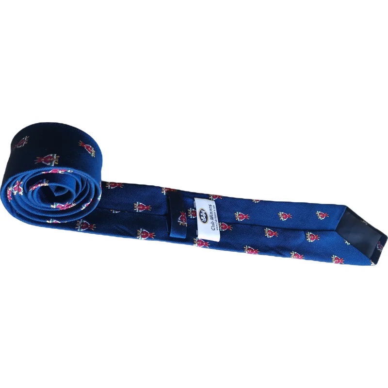 Custom Embroidery Logo Man Blue Polyester Necktie