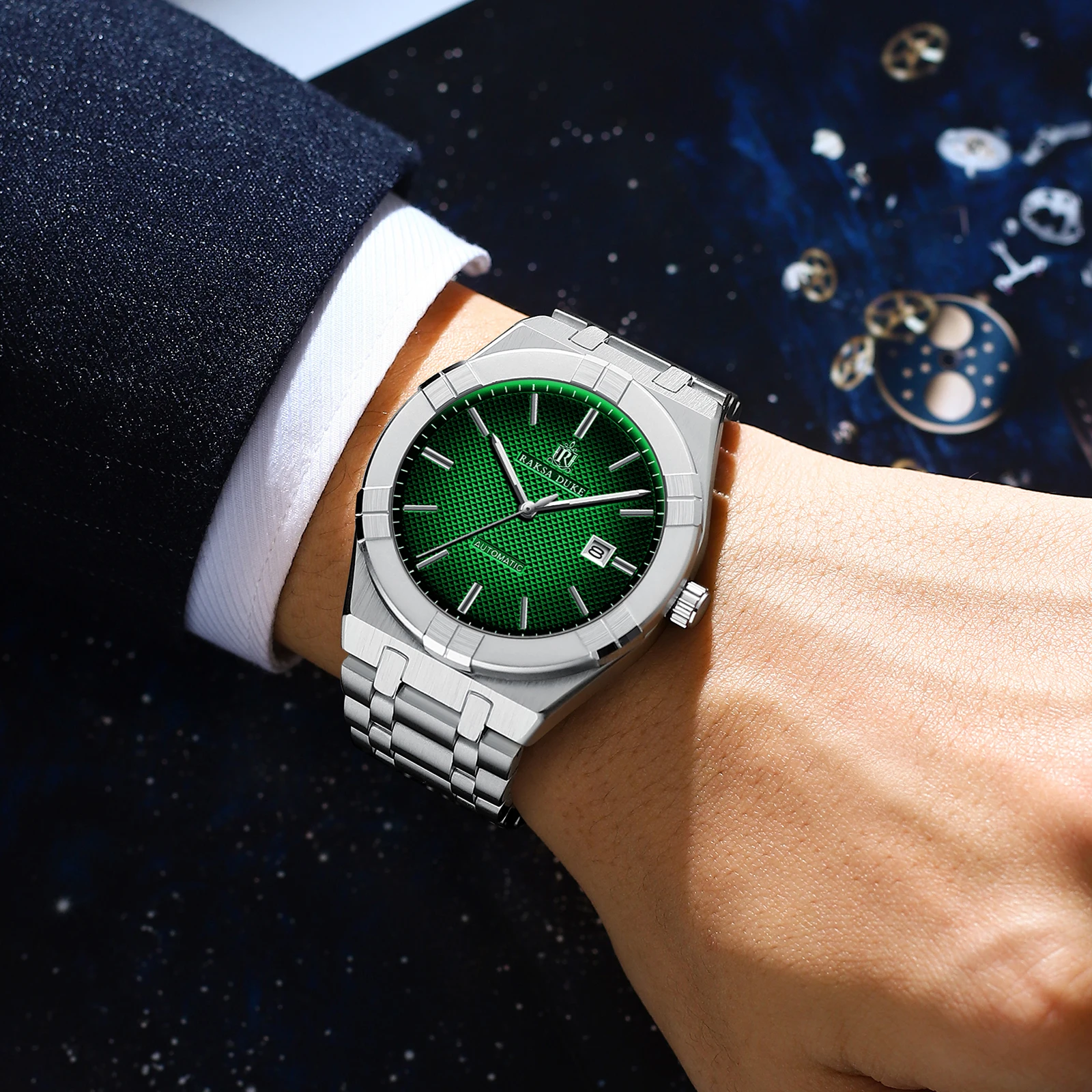 Automatic Fresh Rainbow Candy Dial Watch For Men Accept Customized High Quality Pilot Watch Business Style Mechanical Watch